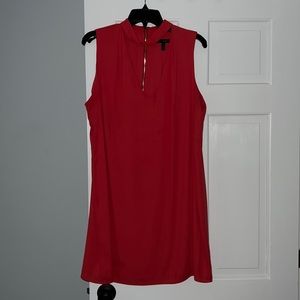 Mock choker red dress